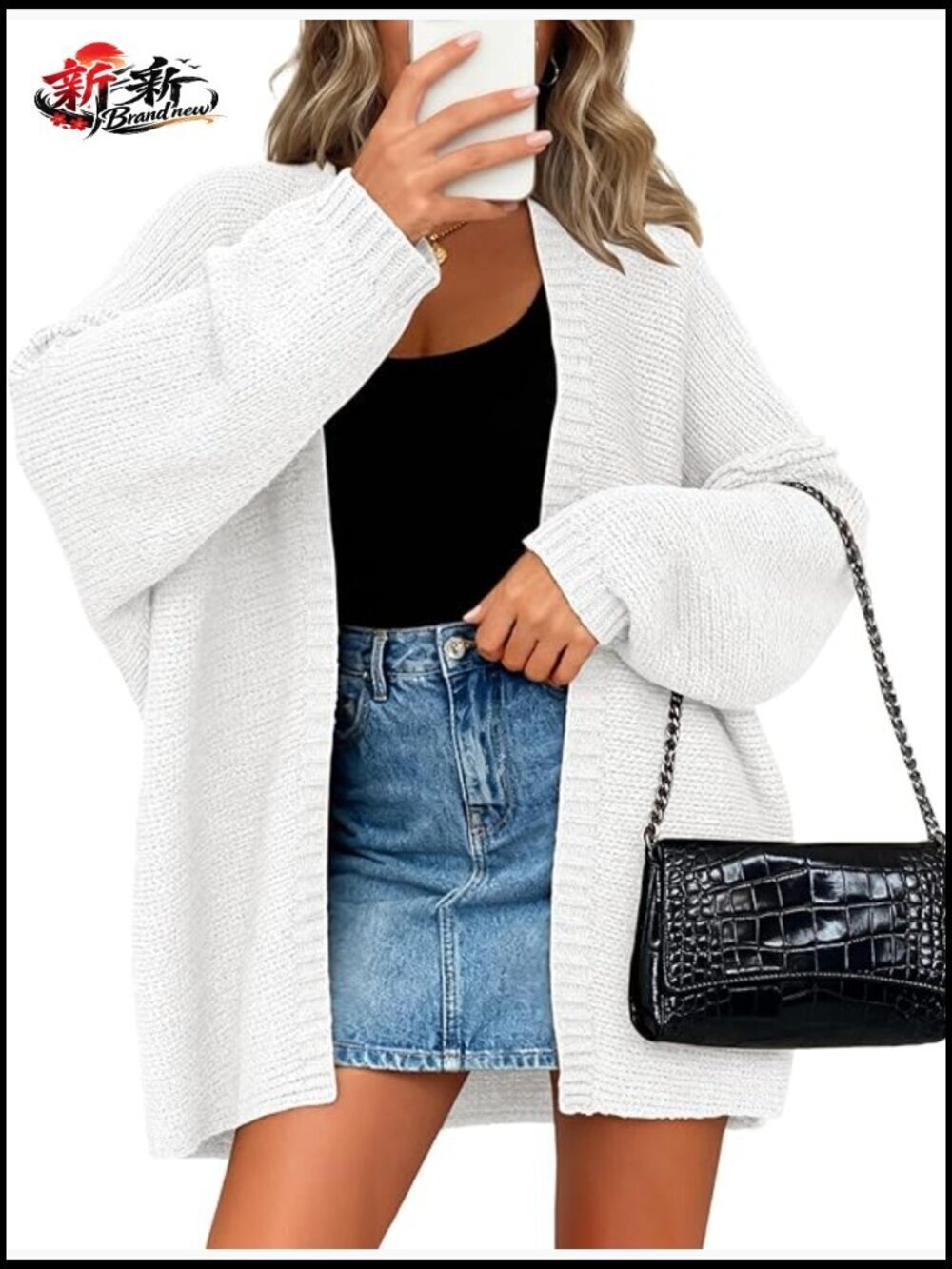Lightweight Ribbed Knit Cardigan Oversized Long Sleeve V-Neck Pullover Open